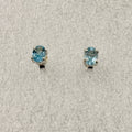Sterling Silver Oval Aquamarine Post Earrings Size 2 | Earrings | Wiccan Center