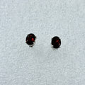 Sterling Silver Oval Garnet Post Earrings Size 2 | Earrings | Wiccan Center