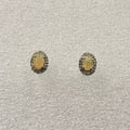Sterling Silver Halo Oval Ethiopian Opal Post Earrings | Earrings | Wiccan Center