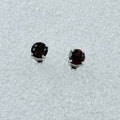 Sterling Silver Round Garnet Post Earrings Size 2 | Earrings | Wiccan Center