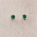 Sterling Silver Round Emerald Post Earrings Size 1 | Earrings | Wiccan Center