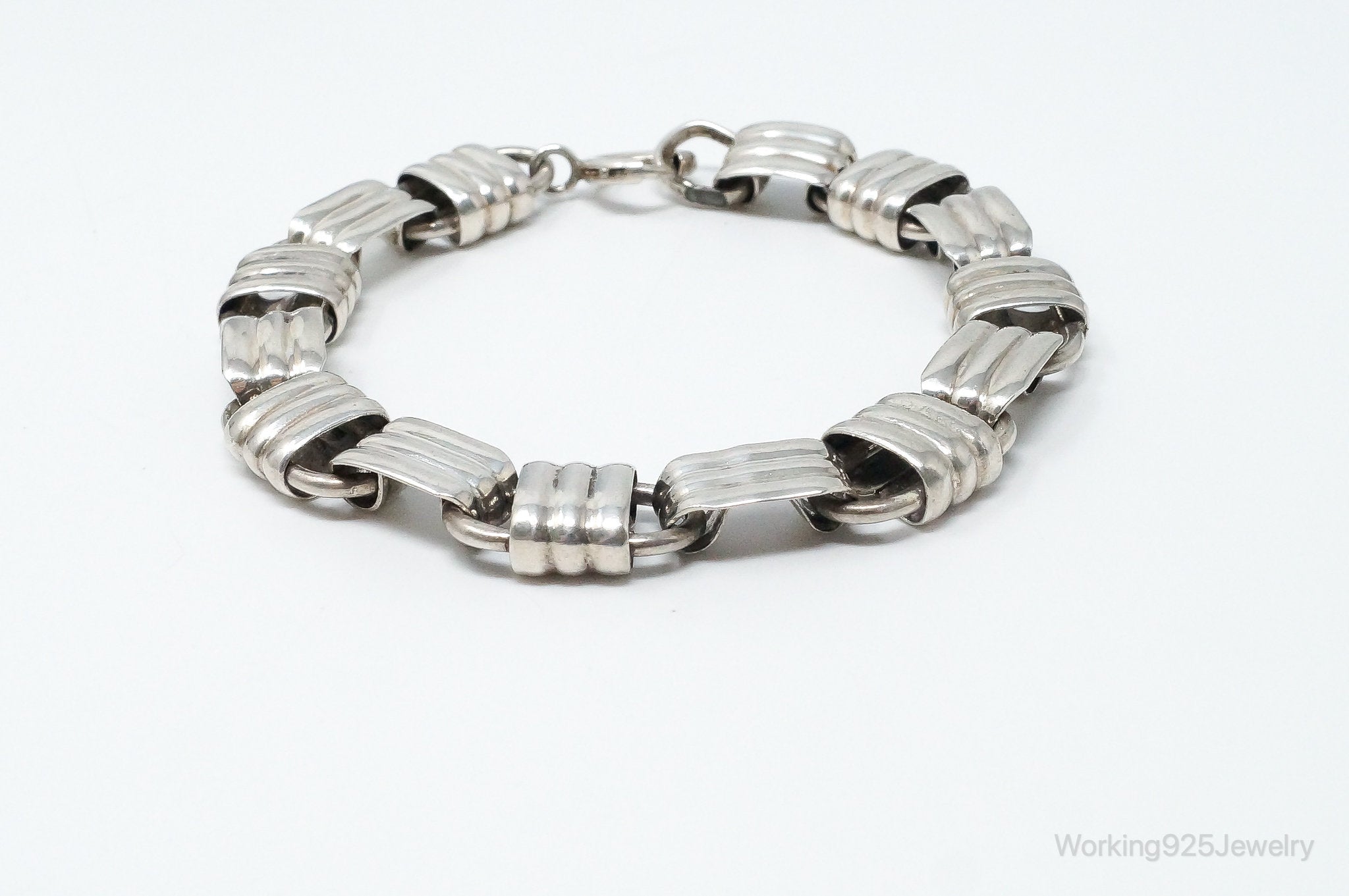 Vintage Designer Napier Modern Large Links Sterling Silver Bracelet | Jewelry > Bracelets | Wiccan Center