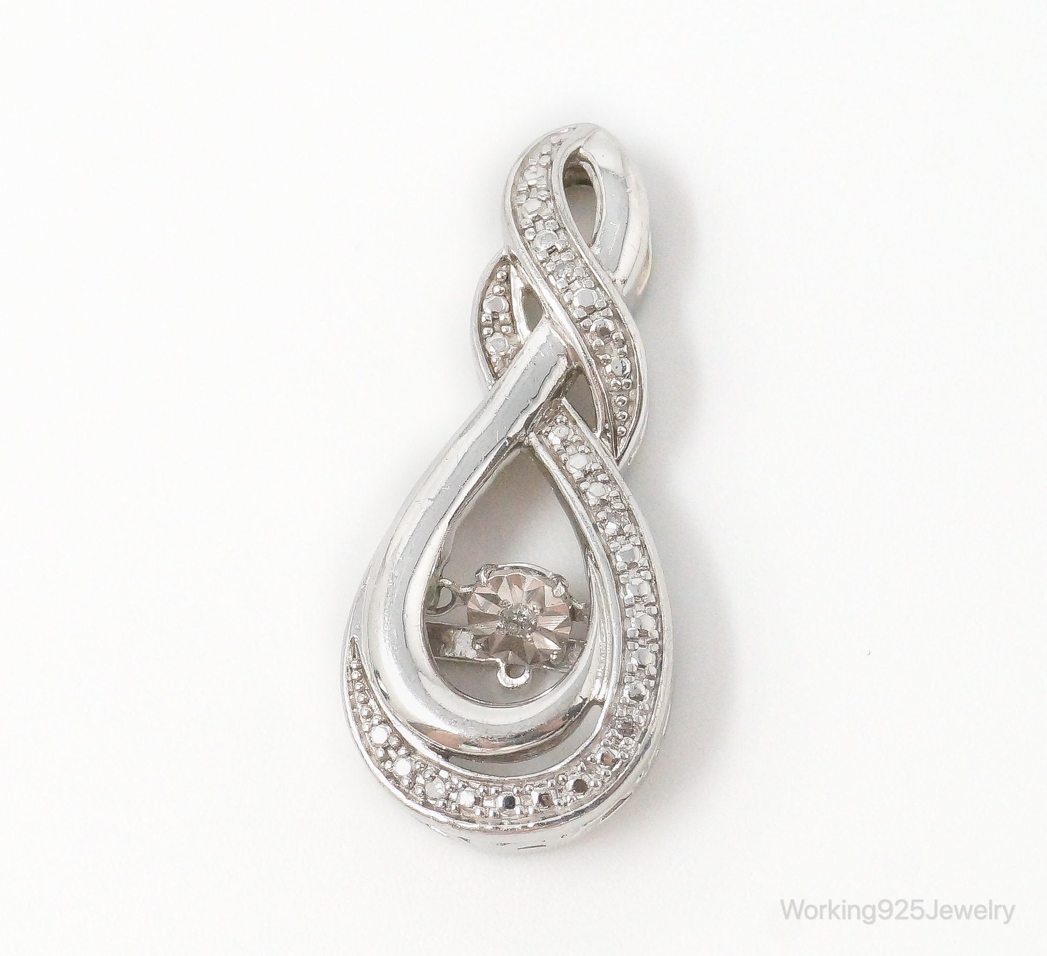 Vintage Diamond Sterling Silver Necklace Pendant | Jewelry > Necklaces > Pendants | Wiccan Center