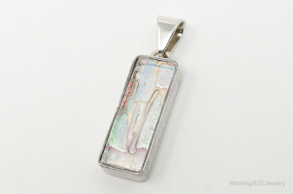 Vintage Large Art Glass Sterling Silver Necklace Pendant | Jewelry > Necklaces > Pendants | Wiccan Center
