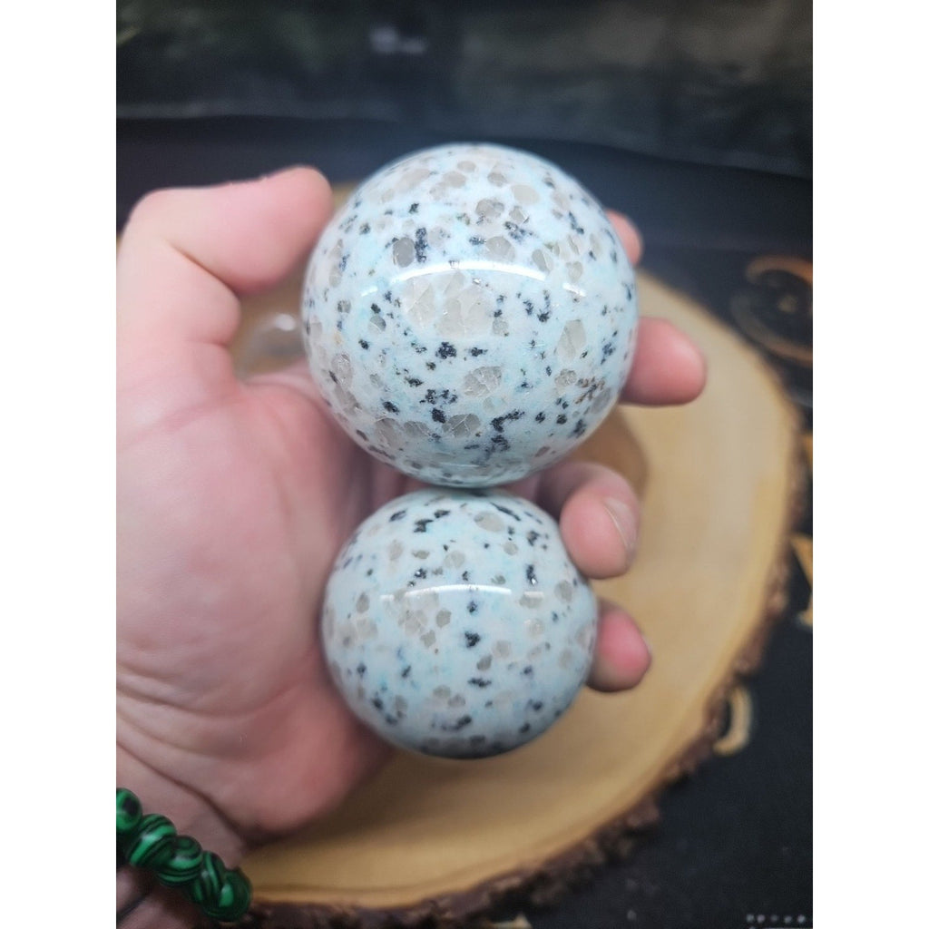 2Pcs A Set Of Natural Quartz Crystal Jasper Sphere Ball Polished 50-60mm &stand | Crystal Spheres & Eggs | Wiccan Center