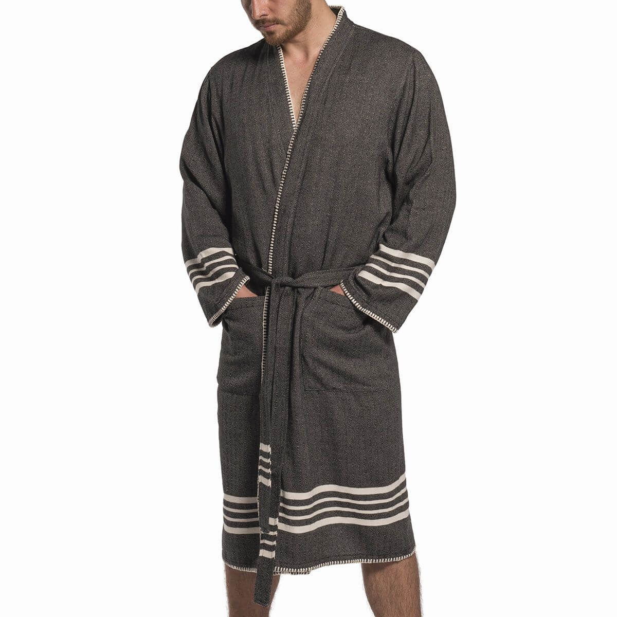 Organic Turkish Cotton Kimono Bathrobe – Lightweight Spa & Home Robe | Turkish Towel | Wiccan Center