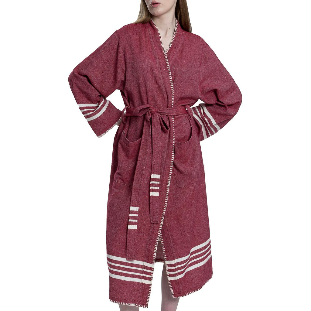 Organic Turkish Cotton Kimono Bathrobe – Lightweight Spa & Home Robe | Turkish Towel | Wiccan Center