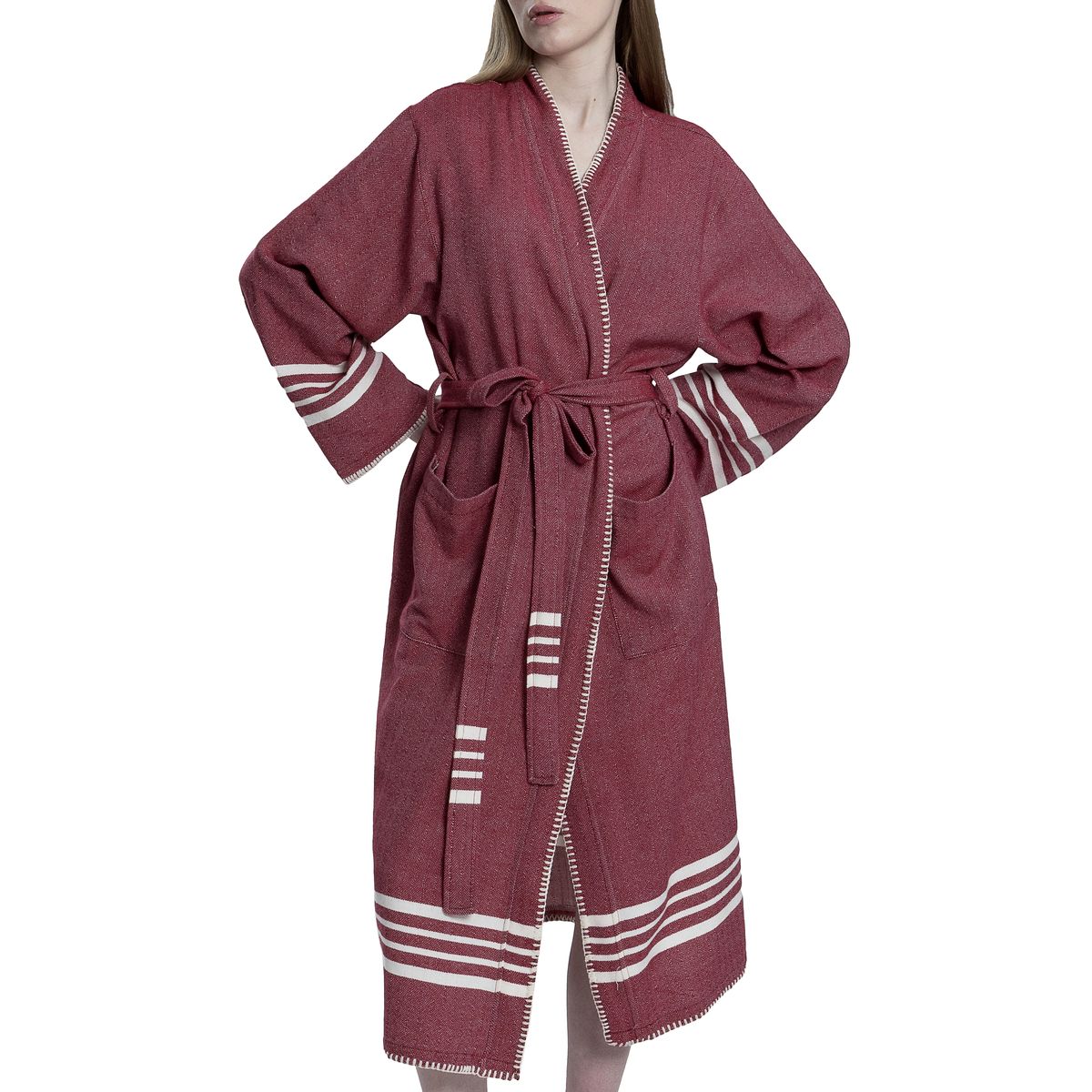 Organic Turkish Cotton Kimono Bathrobe – Lightweight Spa & Home Robe | Turkish Towel | Wiccan Center