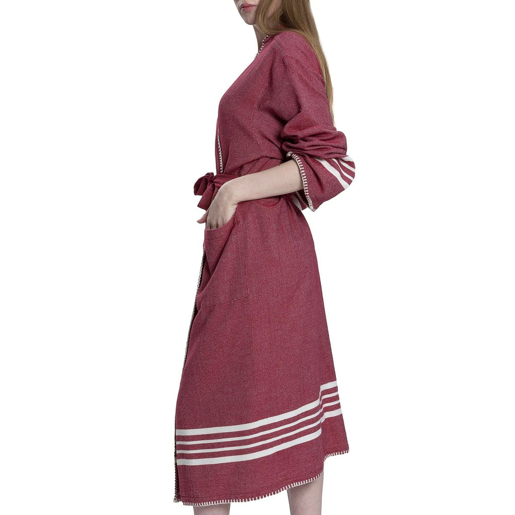 Organic Turkish Cotton Kimono Bathrobe – Lightweight Spa & Home Robe | Turkish Towel | Wiccan Center