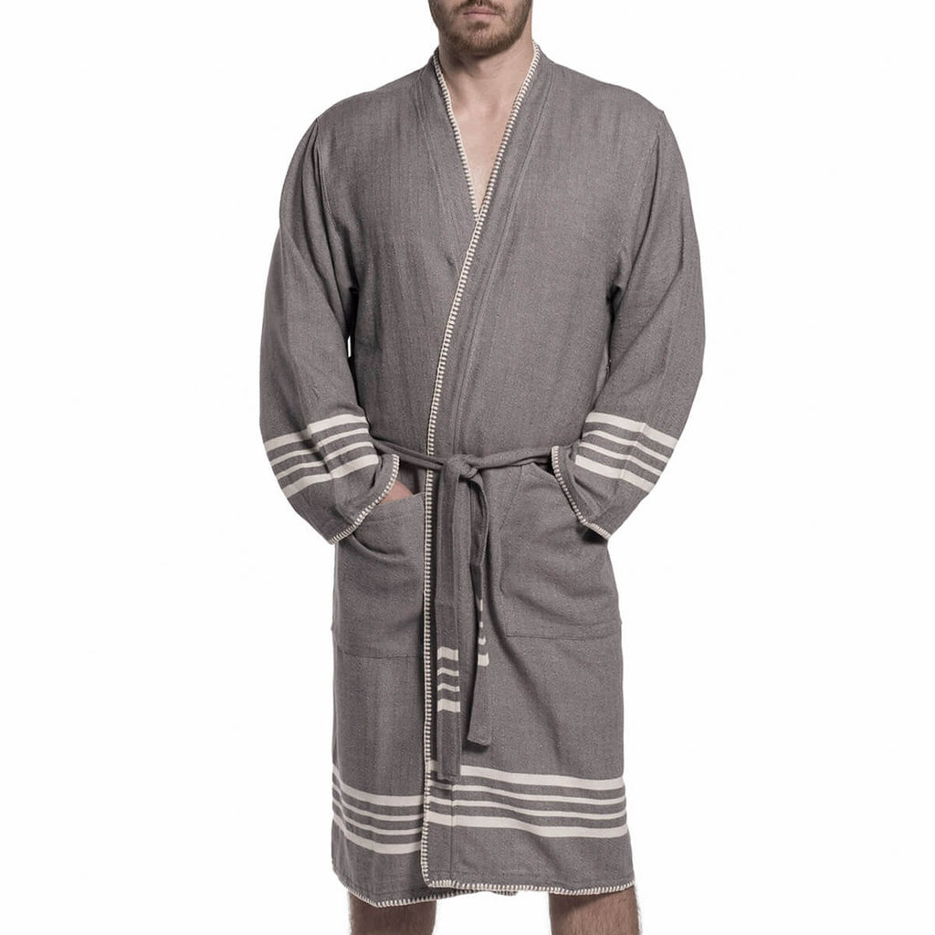 Organic Turkish Cotton Kimono Bathrobe – Lightweight Spa & Home Robe | Turkish Towel | Wiccan Center