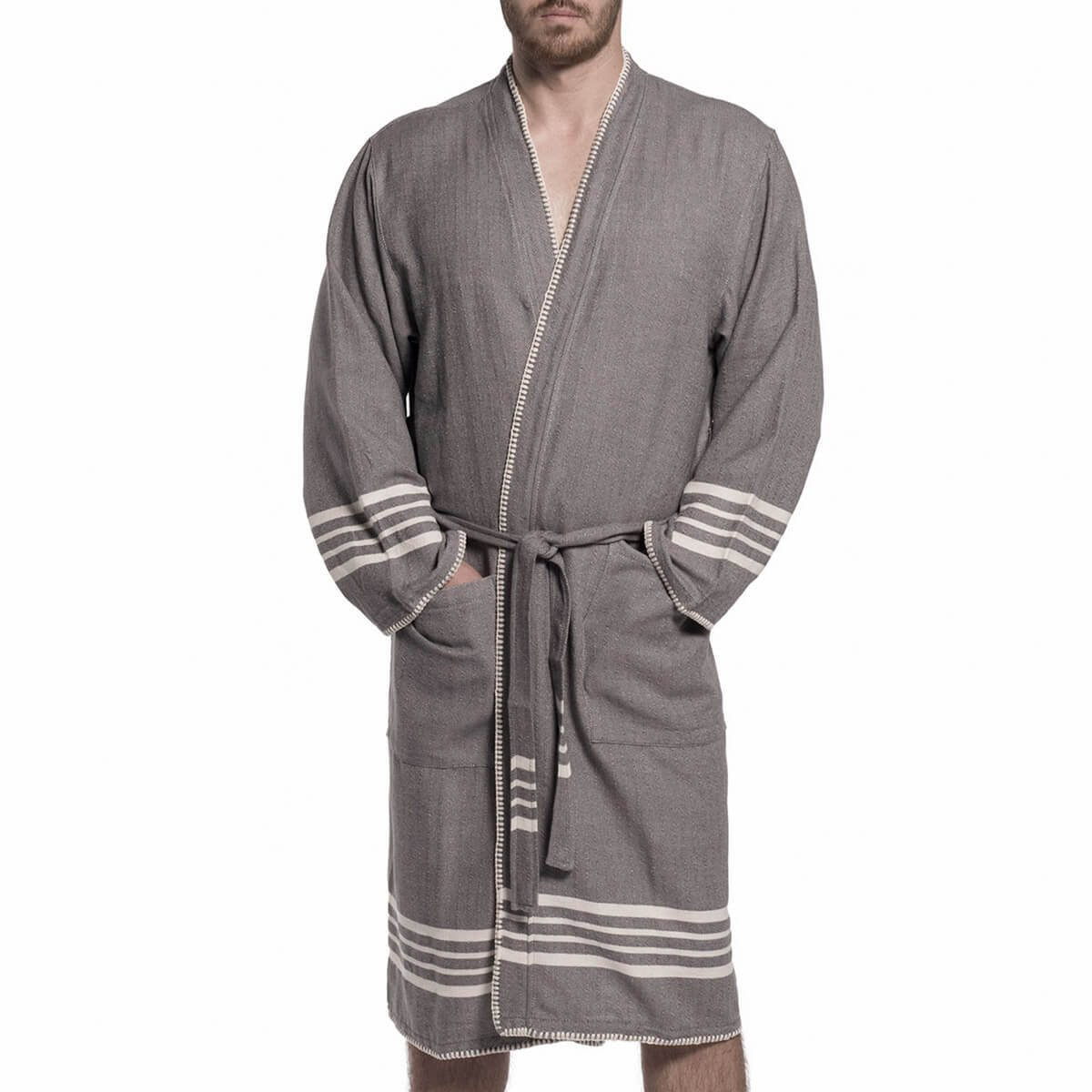 Organic Turkish Cotton Kimono Bathrobe – Lightweight Spa & Home Robe | Turkish Towel | Wiccan Center