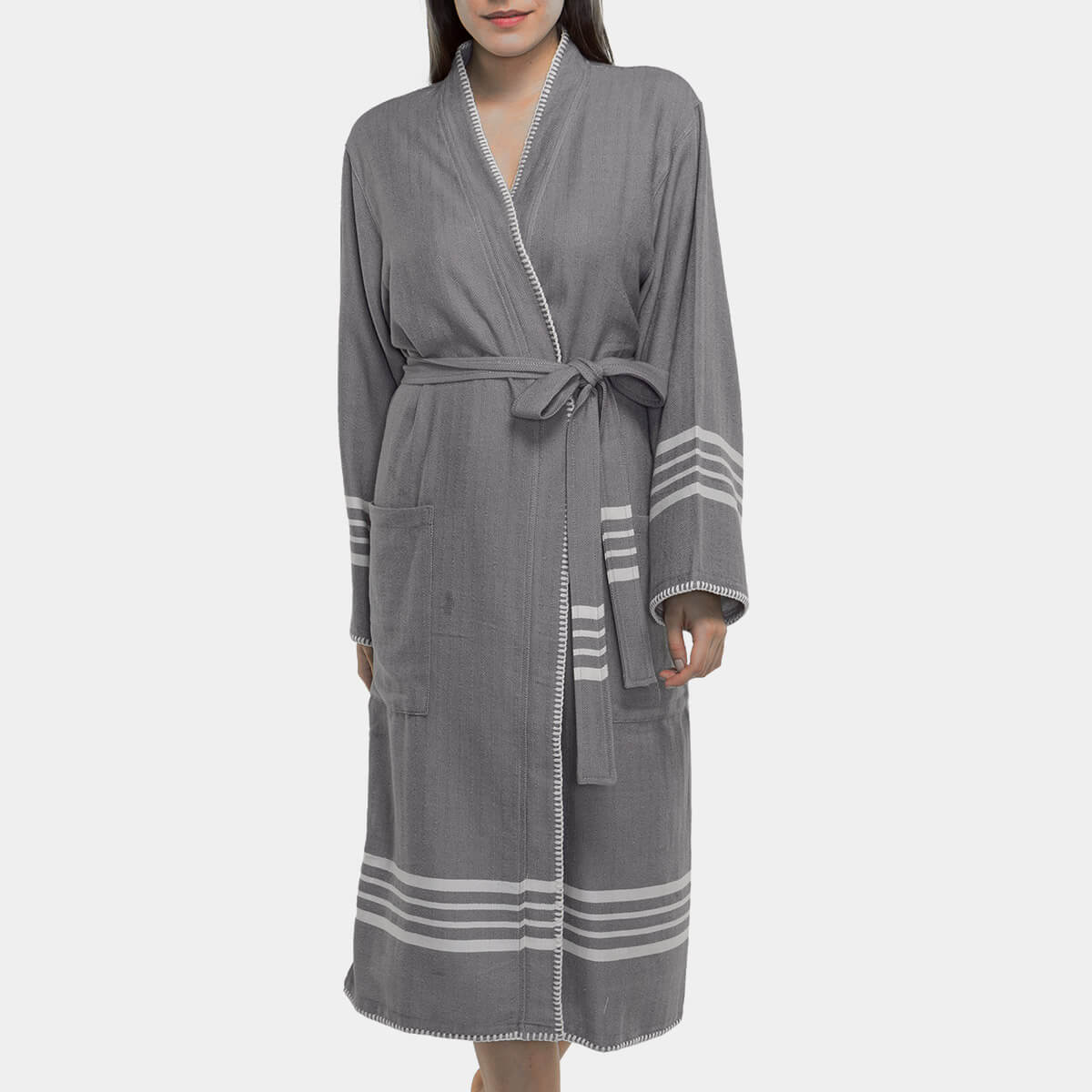 Organic Turkish Cotton Kimono Bathrobe – Lightweight Spa & Home Robe | Turkish Towel | Wiccan Center