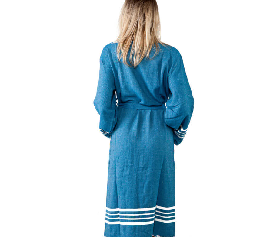 Organic Turkish Cotton Kimono Bathrobe – Lightweight Spa & Home Robe | Turkish Towel | Wiccan Center