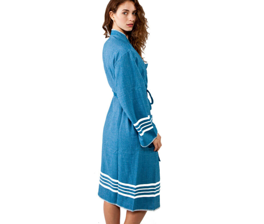 Organic Turkish Cotton Kimono Bathrobe – Lightweight Spa & Home Robe | Turkish Towel | Wiccan Center