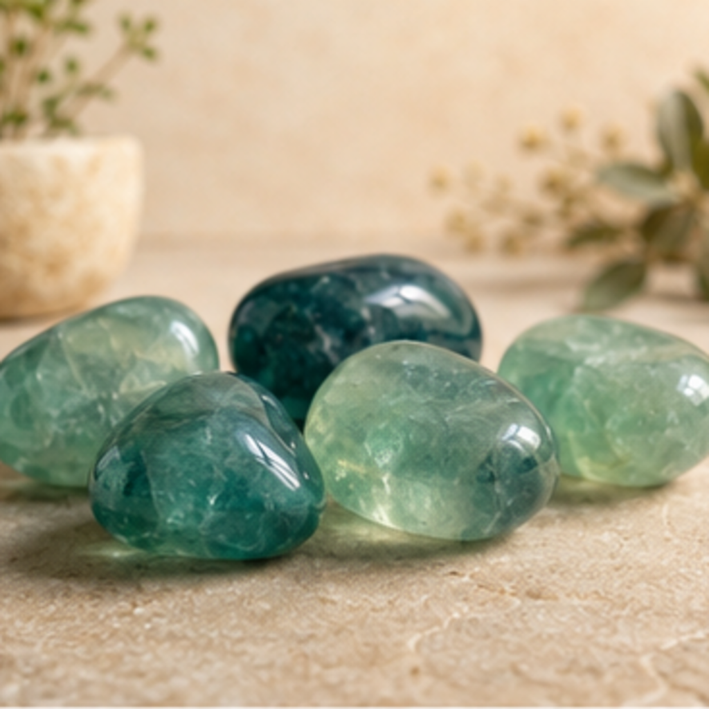 Green Fluorite Tumbled Crystals (Bring Balance and Clearing)