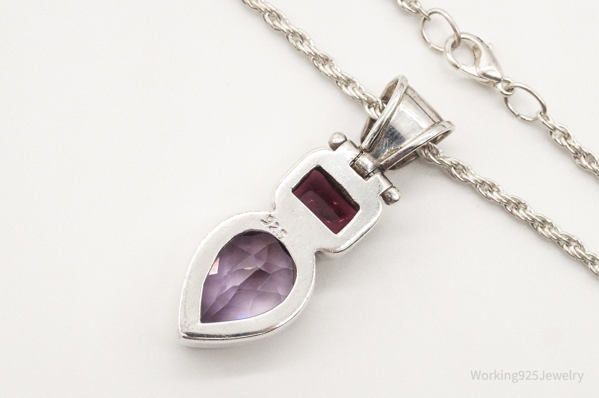 Vintage Amethyst Rhodolite Garnet Sterling Silver Necklace | Jewelry > Necklaces > Pendants | Wiccan Center