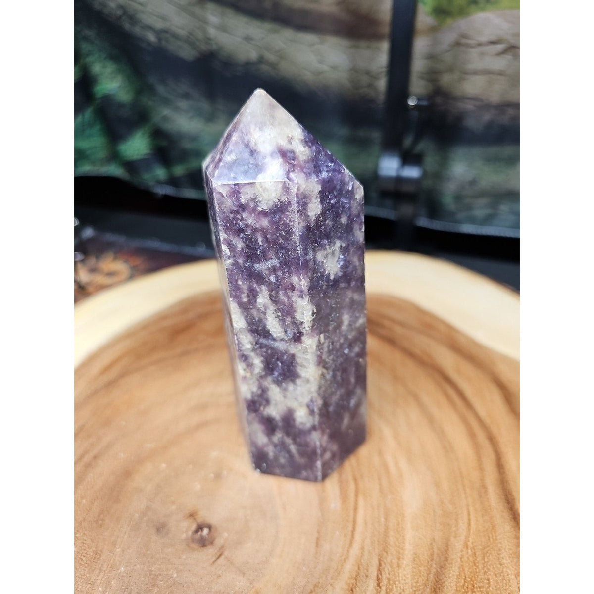 1ea Natural Purple Mica Lepidolite Crystal Point Tower Africa 539g