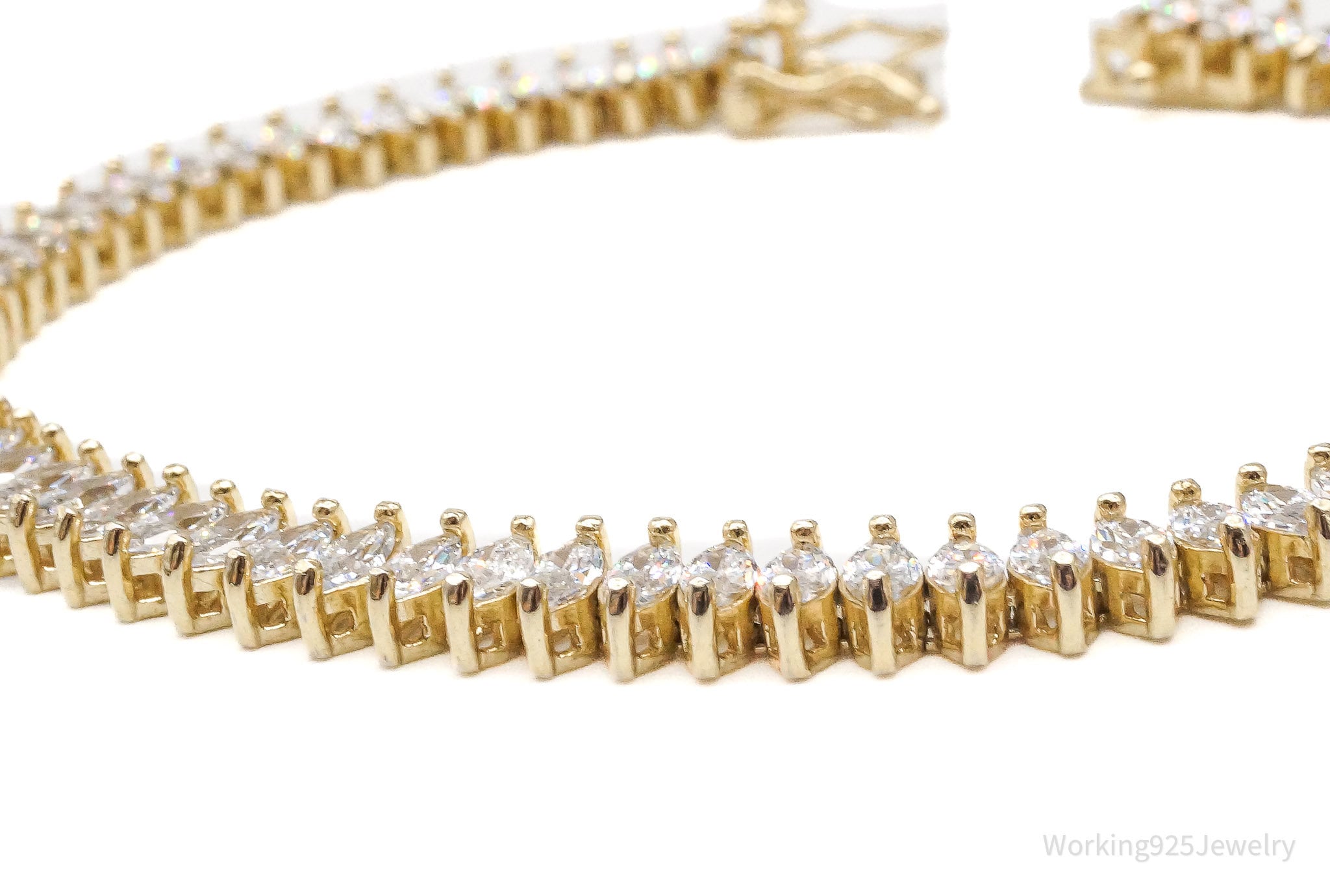 Vintage FAS Cubic Zirconia Gold Over Sterling Silver Bracelet | Jewelry > Bracelets | Wiccan Center