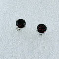 Sterling Silver Round Garnet Post Earrings Size 1 | Earrings | Wiccan Center