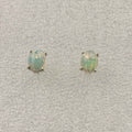 Sterling Silver Oval Ethiopian Opal Post Earrings Size 1 | Earrings | Wiccan Center
