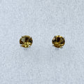 Sterling Silver Round Citrine Post Earrings Size 1 | Earrings | Wiccan Center