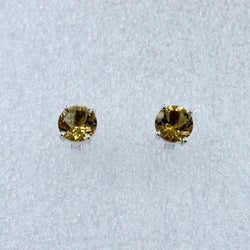 Sterling Silver Round Citrine Post Earrings Size 1 | Earrings | Wiccan Center