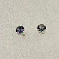 Sterling Silver Round Mystic Topaz Post Earrings | Earrings | Wiccan Center
