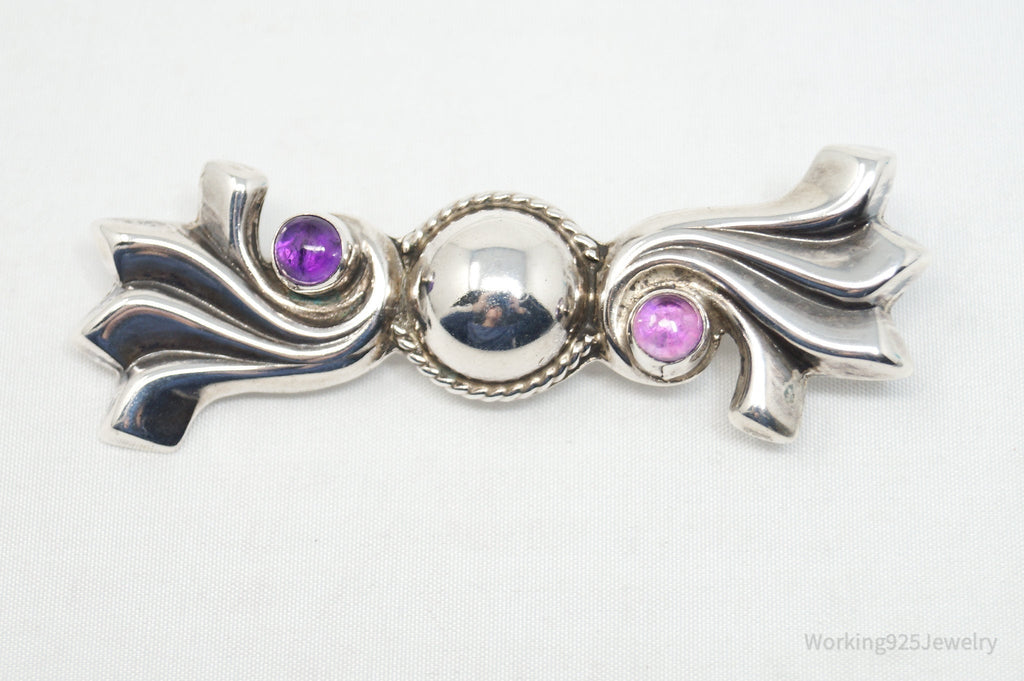 Vintage Mexican Amethyst AME Modern Sterling Silver Brooch Pin | Jewelry > Necklaces | Wiccan Center