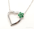 Vintage Designer Avon Green Cubic Zirconia Heart Sterling Silver Necklace | Jewelry > Necklaces > Pendants | Wiccan Center