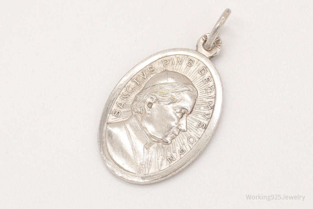 Antique Italian Pope Vatican Sanctvs Pivs Silver Pendant | Jewelry > Necklaces > Pendants | Wiccan Center