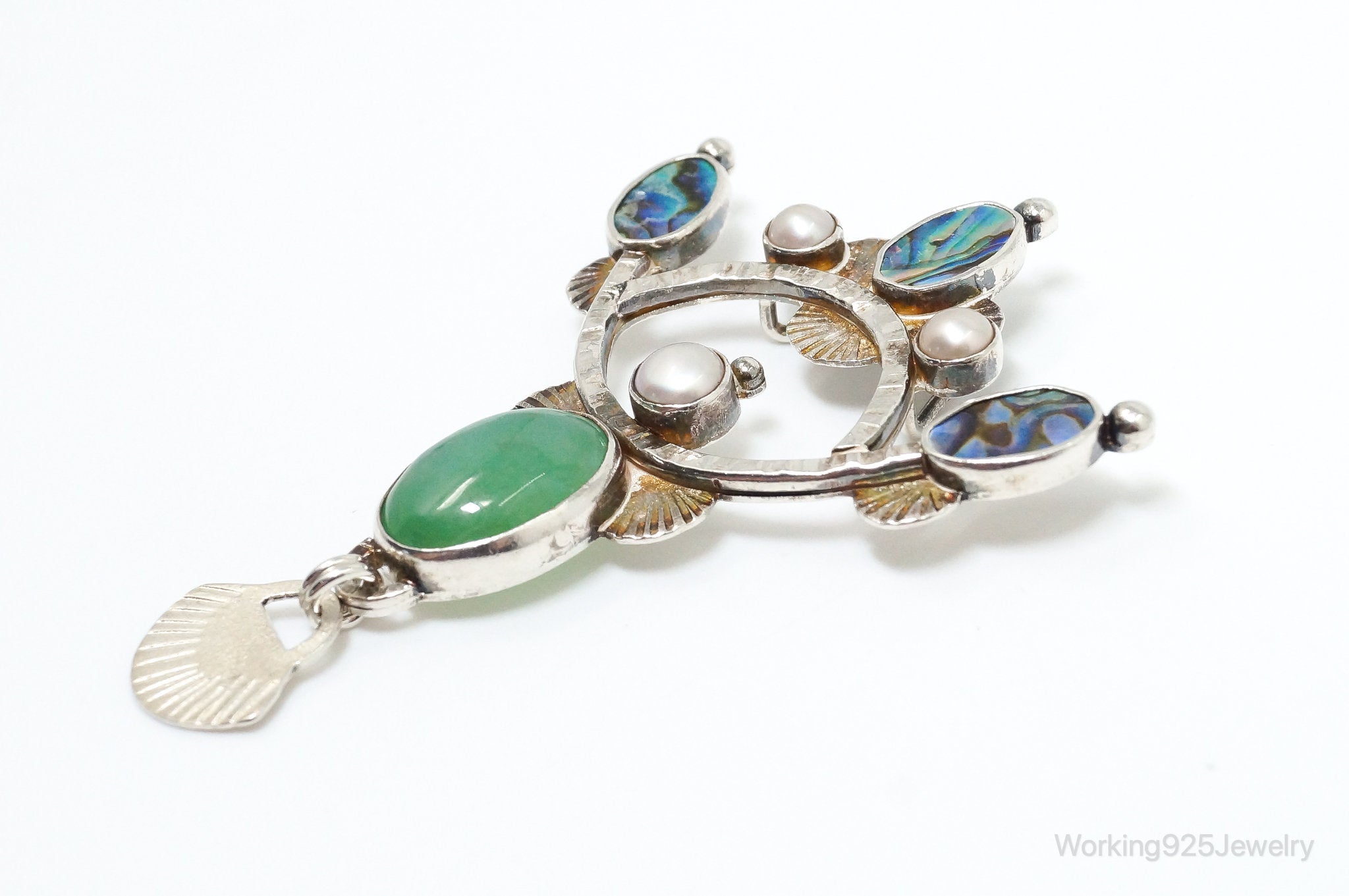 Large Vintage Native American Multi Gem Sterling Silver Pendant | Jewelry > Necklaces > Pendants | Wiccan Center