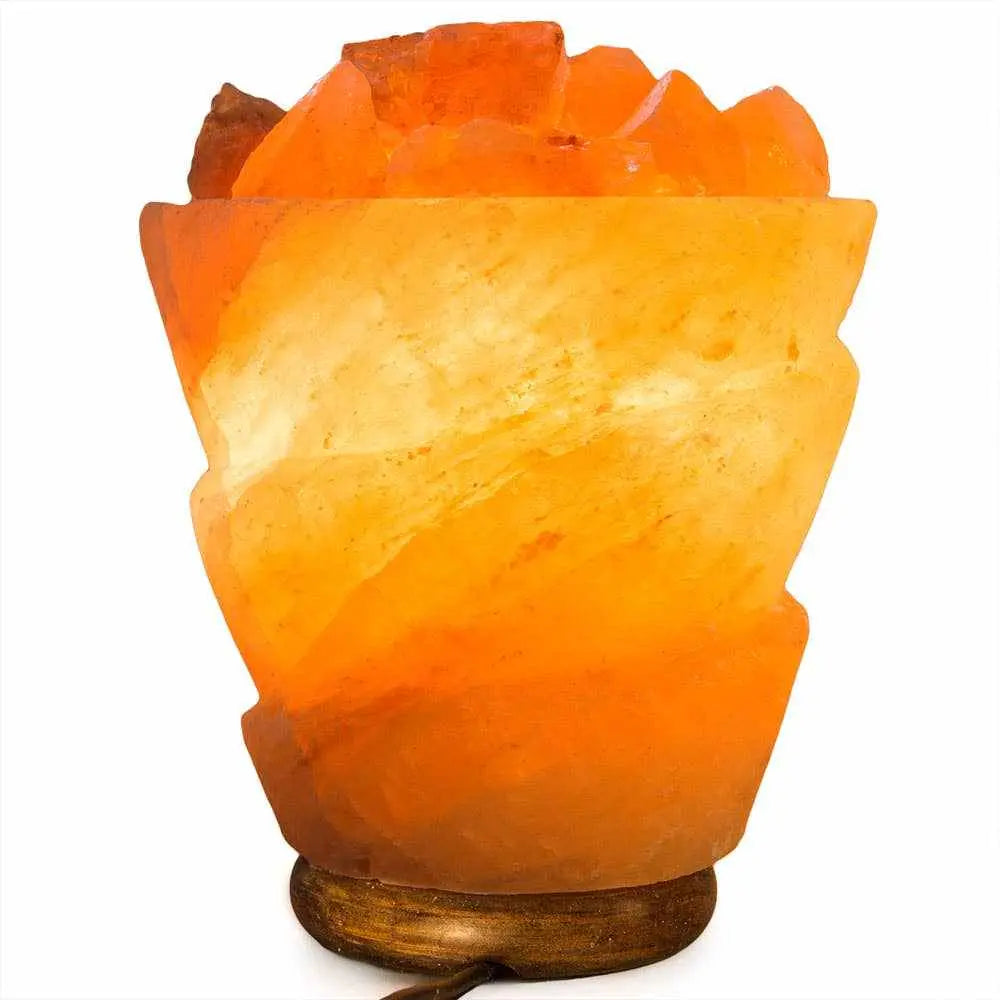 Funnel w/ Chunks Salt Lamp - 9.5" avg. - Cord, Bulb, Dimmer | | Wiccan Center