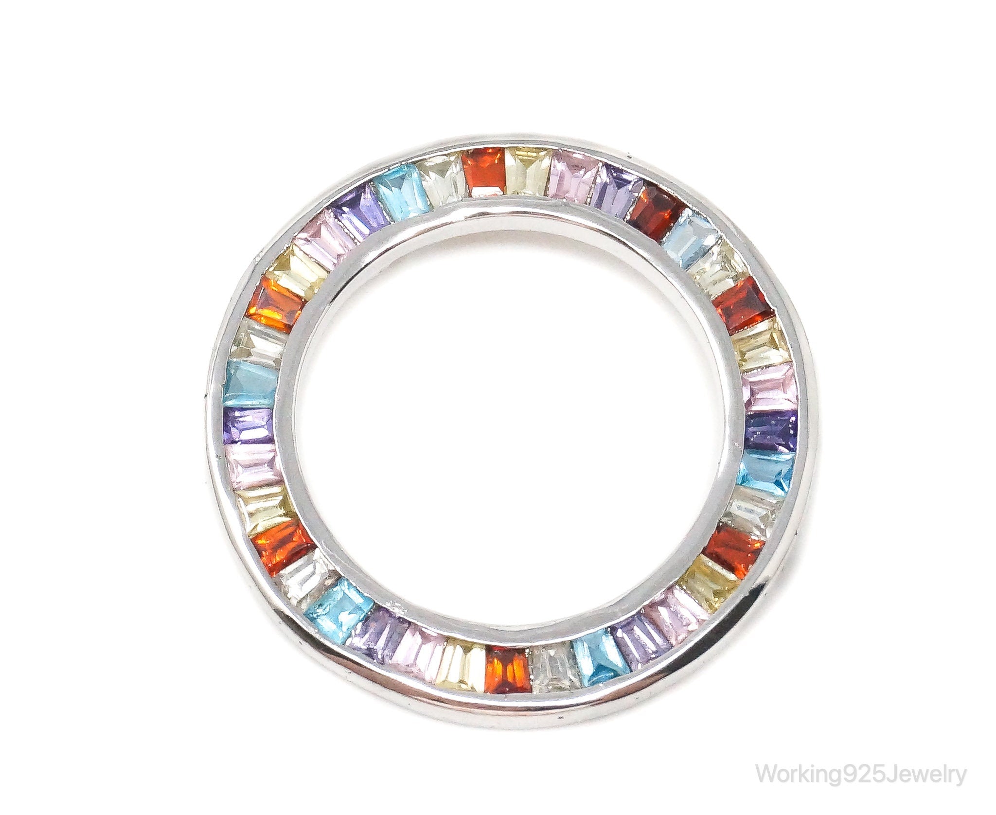 Vintage Multi Gem Sterling Silver Necklace Pendant | Jewelry > Necklaces > Pendants | Wiccan Center