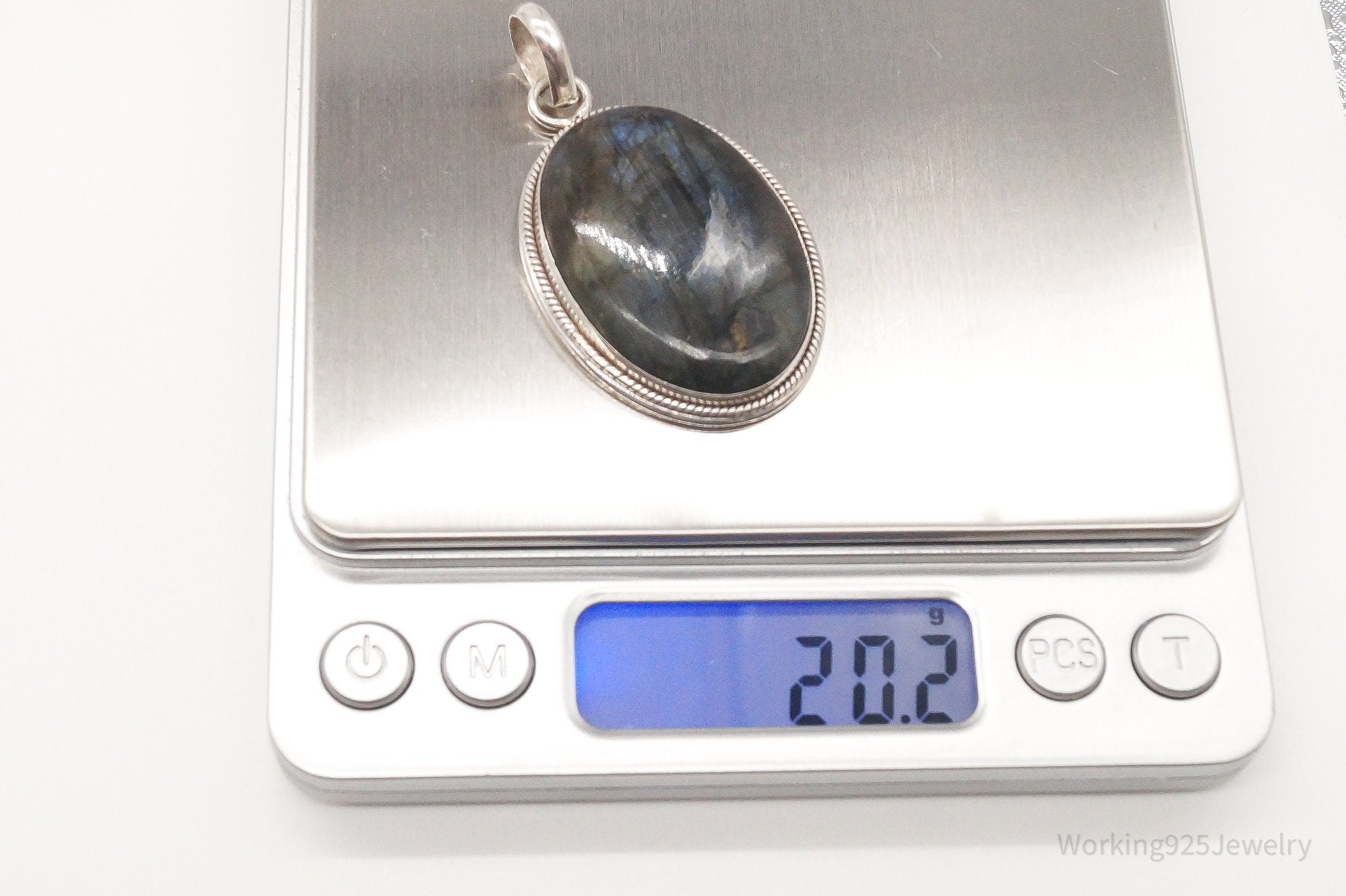 Vintage Large Labradorite Sterling Silver Pendant | Jewelry > Necklaces > Pendants | Wiccan Center