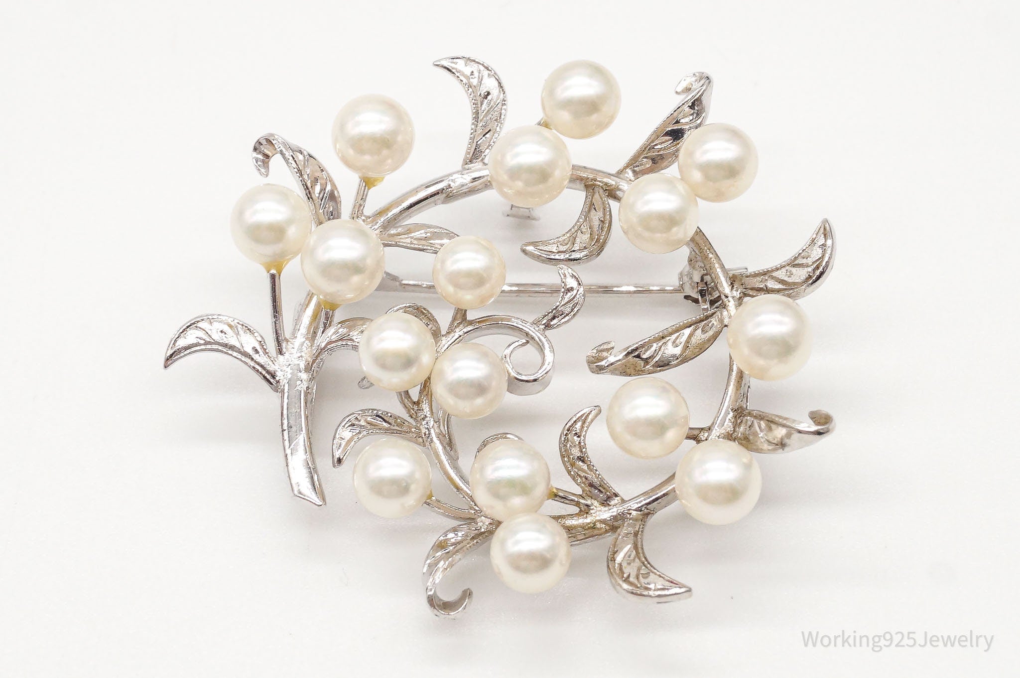 Large Antique Pearl Sterling Silver Brooch Pin | Jewelry > Brooches, Pins & Clips | Wiccan Center