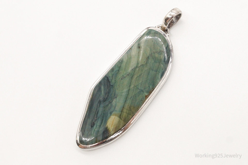 Vintage Large Jasper Sterling Silver Pendant | Jewelry > Necklaces > Pendants | Wiccan Center