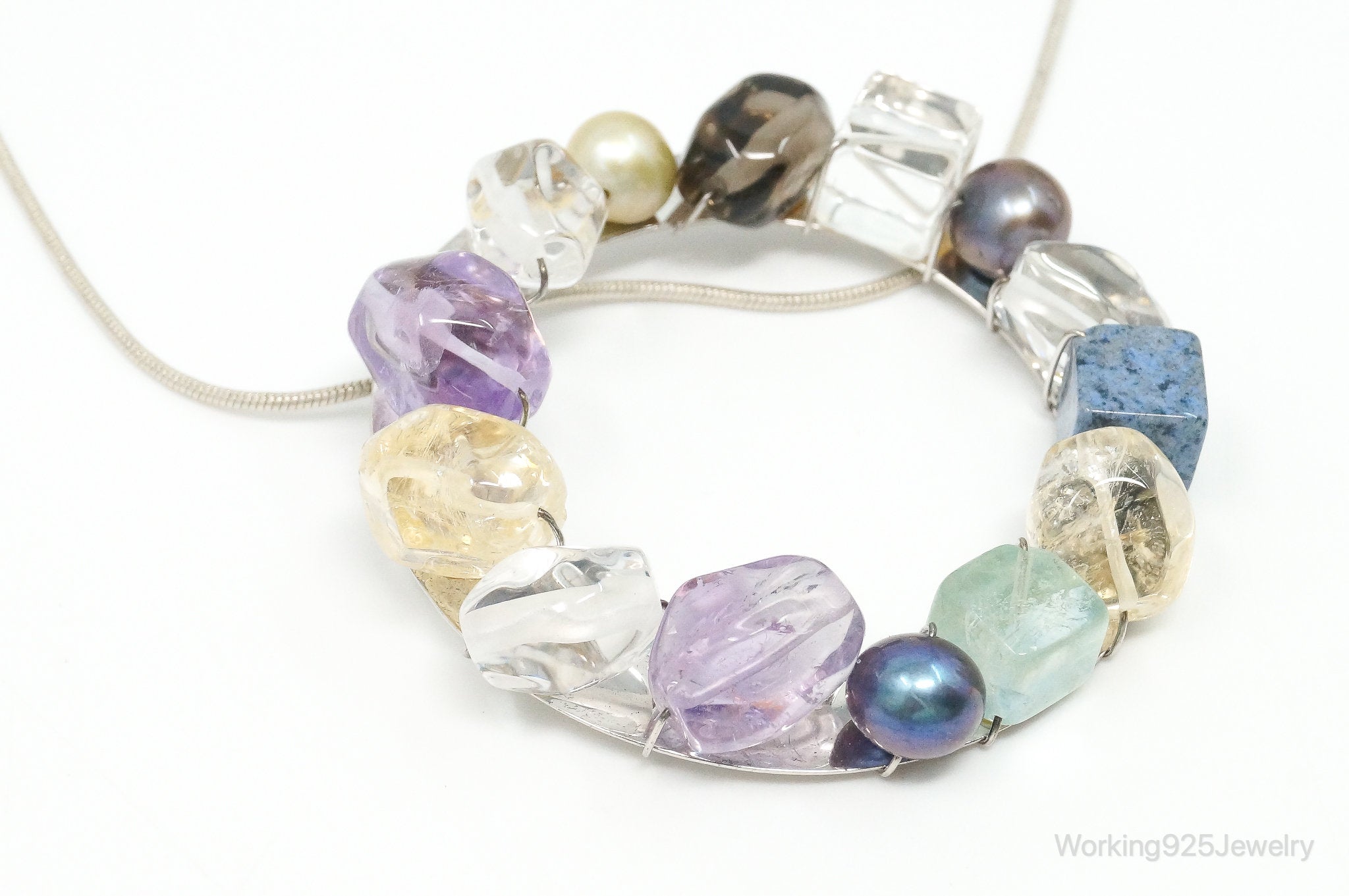Rare Tracey Mayer Multi Gem Modernist Style Sterling Silver Necklace | Jewelry > Necklaces > Pendants | Wiccan Center