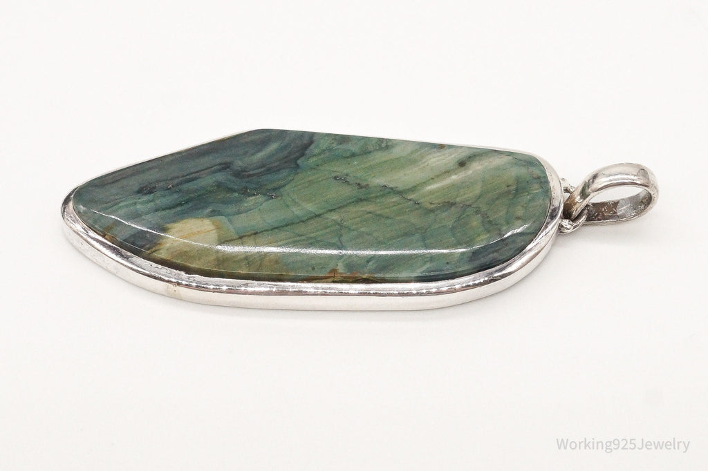 Vintage Large Jasper Sterling Silver Pendant | Jewelry > Necklaces > Pendants | Wiccan Center