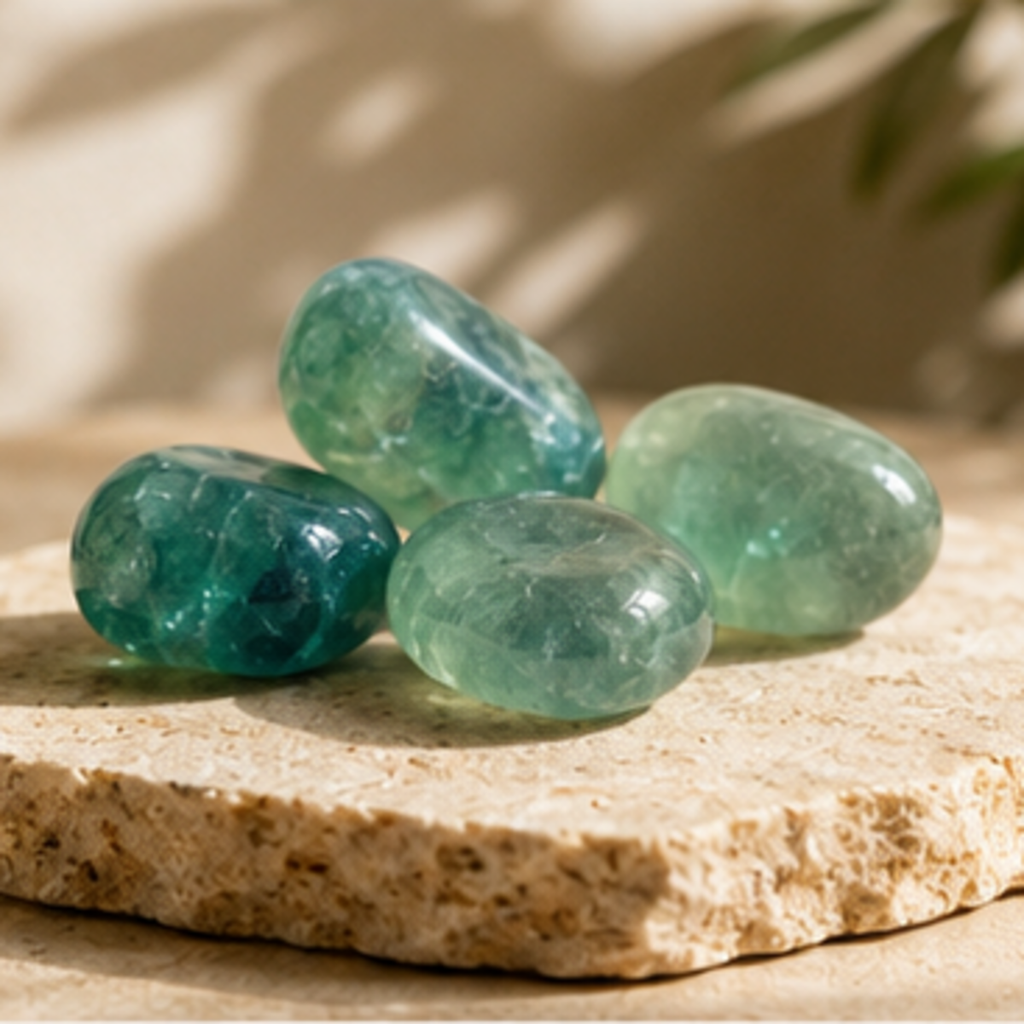 Green Fluorite Tumbled Crystals (Bring Balance and Clearing)