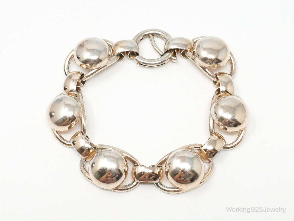 Vintage Designer Napier Modern Large Links Gold Tone Sterling Silver Bracelet | Jewelry > Bracelets | Wiccan Center