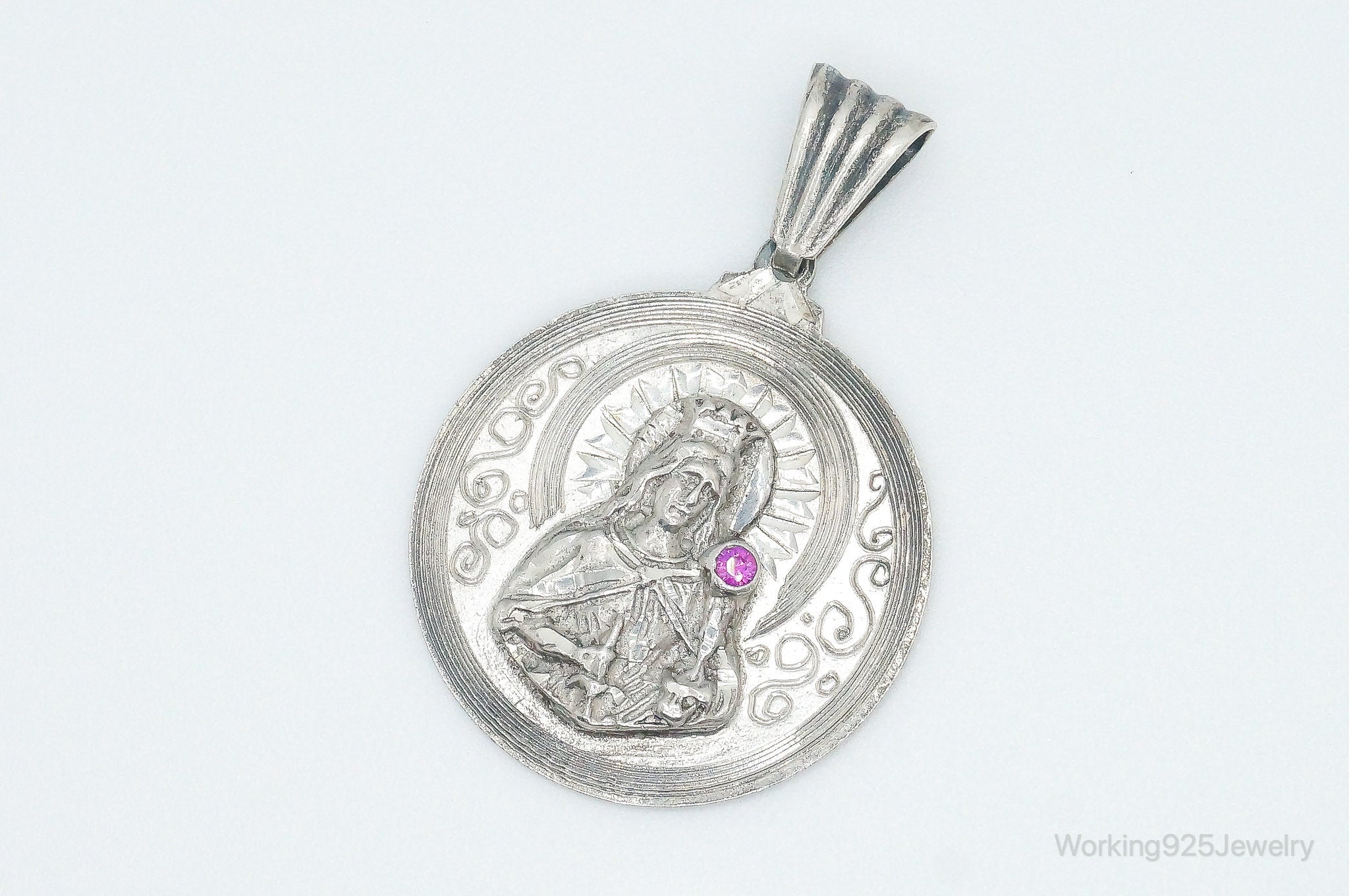 Vintage Ruby Religious Sterling Silver Pendant Charm | Jewelry > Necklaces > Pendants | Wiccan Center