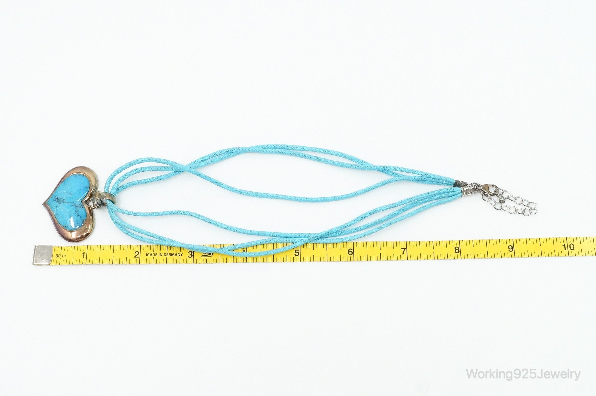 Designer SX Turquoise Heart Sterling Silver Cord Necklace | Jewelry > Necklaces > Pendants | Wiccan Center