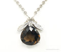 Designer Knight & Hammer Large Smoky Topaz Bee Sterling Silver Necklace | Jewelry > Necklaces > Pendants | Wiccan Center