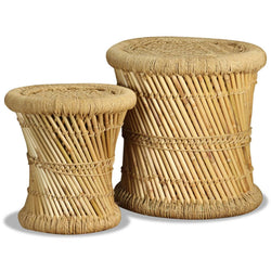 Handwoven Chindi Stool Set (2 Pieces) | Stool | Wiccan Center