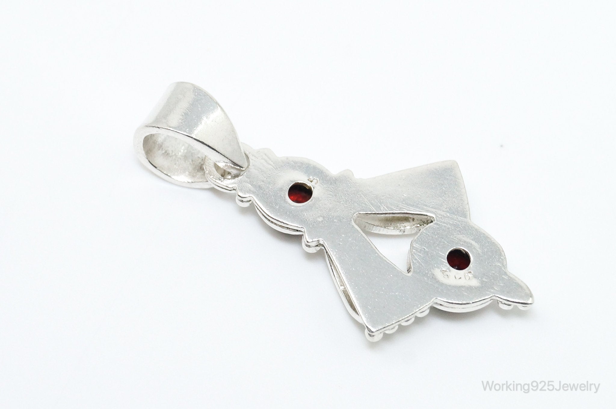 Vintage Garnet Bali Style Sterling Silver Dangle Pendant | Jewelry > Necklaces > Pendants | Wiccan Center