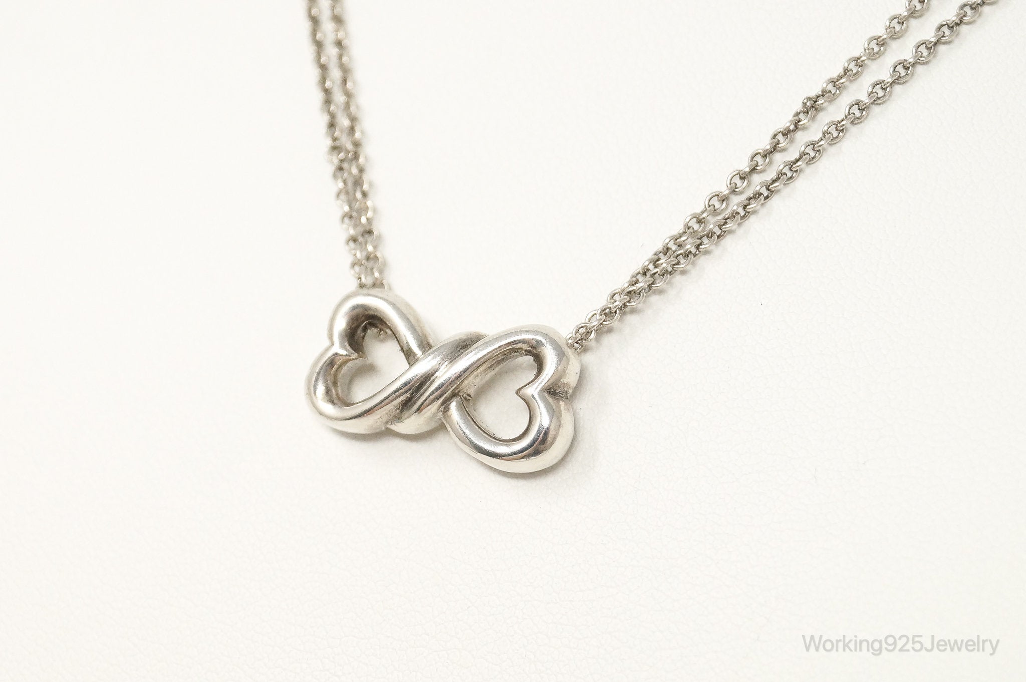Vintage Open Linked Hearts Lovers Infinity Sterling Silver Necklace | Jewelry > Necklaces > Pendants | Wiccan Center