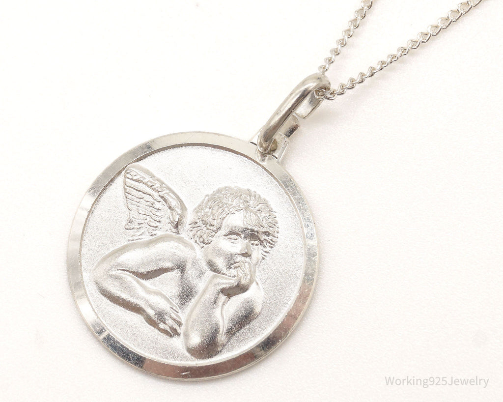Vintage Angel Cherub Sterling Silver Necklace | Jewelry > Necklaces > Pendants | Wiccan Center