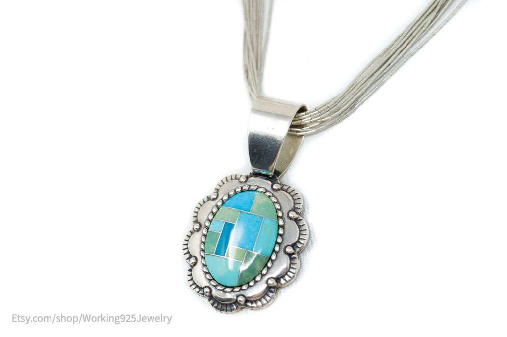 Vintage Designer Carolyn Pollack Relios Turquoise Sterling Silver Necklace | Jewelry > Necklaces | Wiccan Center