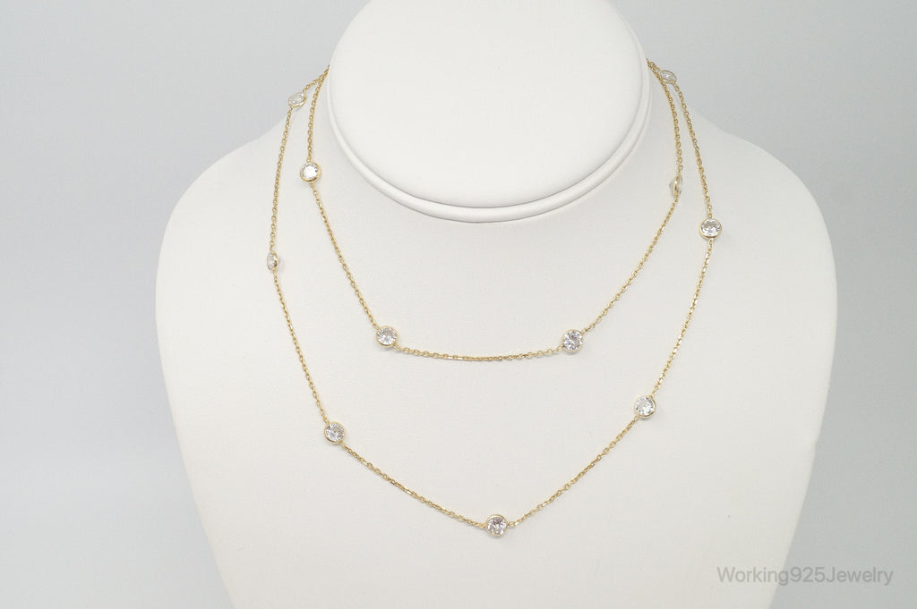 Vintage Gold Vermeil Cubic Zirconia Sterling Silver Necklace | Jewelry > Necklaces > Pendants | Wiccan Center