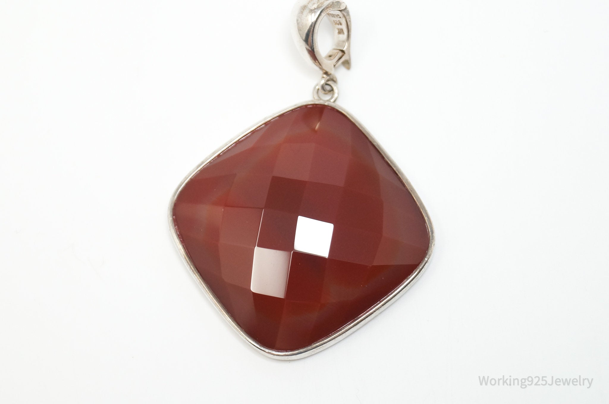Vintage Designer Whitney Kelly Large Carnelian Sterling Silver Necklace Pendant | Jewelry > Necklaces > Pendants | Wiccan Center